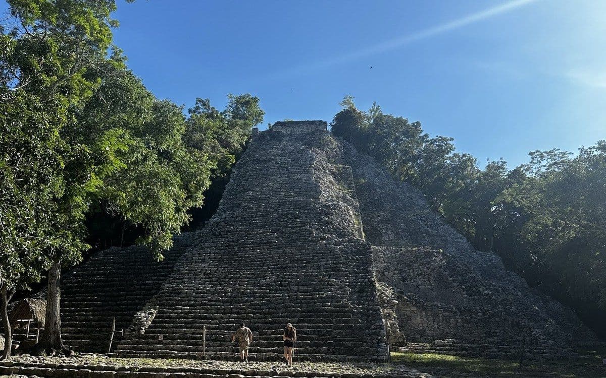 The Cobá pyramid in the Yucatán jungle